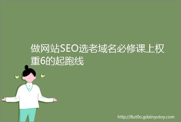 做网站SEO选老域名必修课上权重6的起跑线